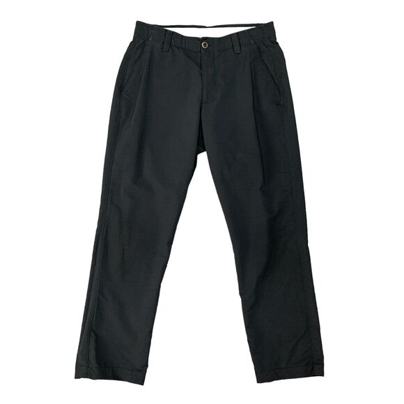 Under Armour Pants Mens 32 Black MatchPlay Loose Fit Relaxed Flat Front Golf - Picture 1 of 12